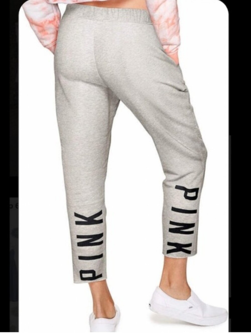 Victoria’s Secret PINK Cutoff Heather Grey Sweatpants